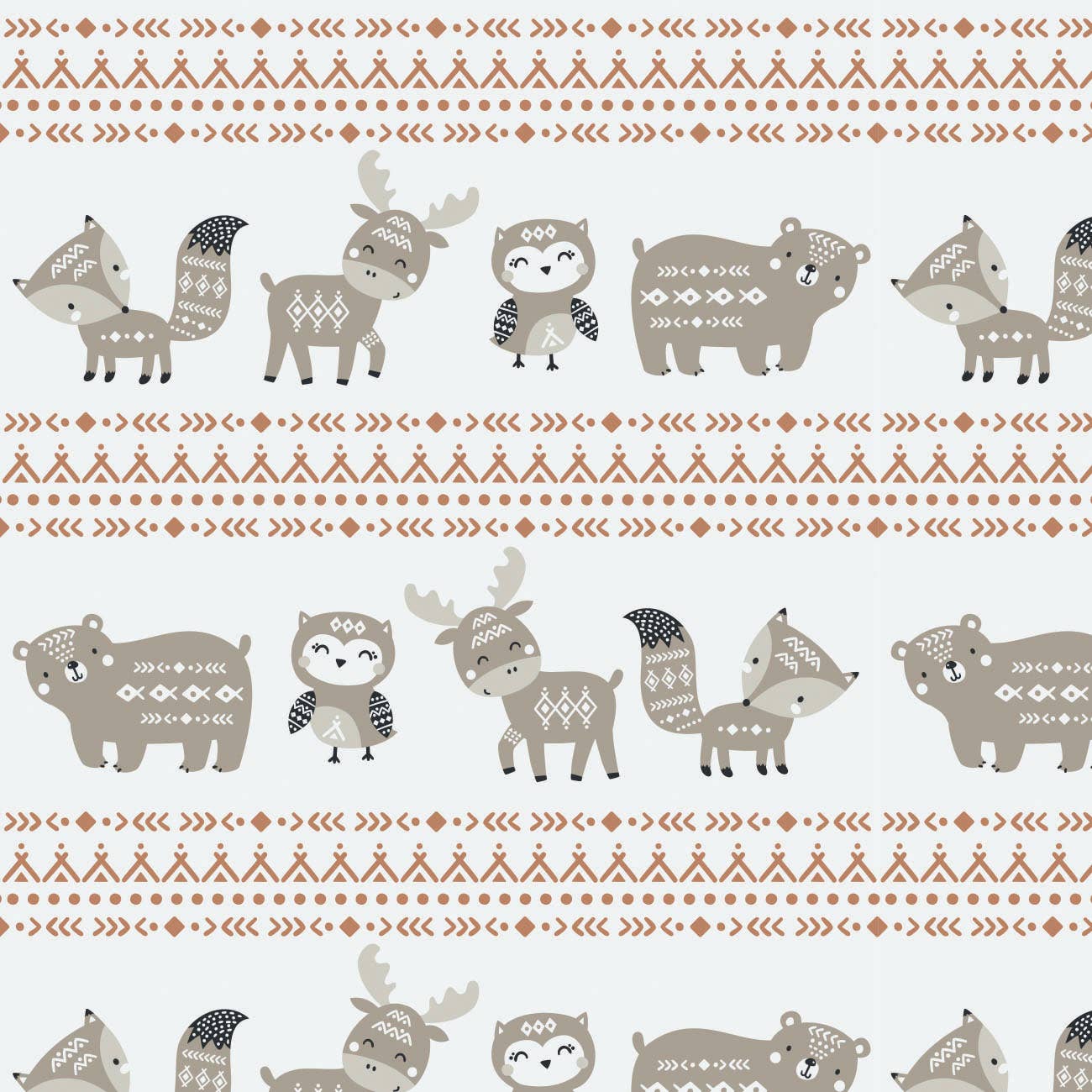 Fleece and Flannel 2024-Aztec Woodland Stripe-Cream