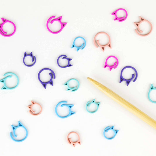 Cat Clips - Simple Removable Stitch Markers - Rainbow Medium