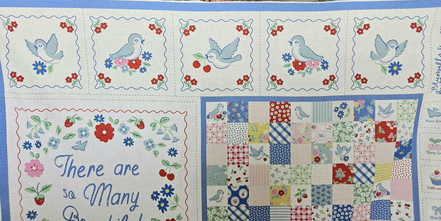 Bluebells and Buttercups by Poppie Cotton Project Panel Cotton Quilt Fabric