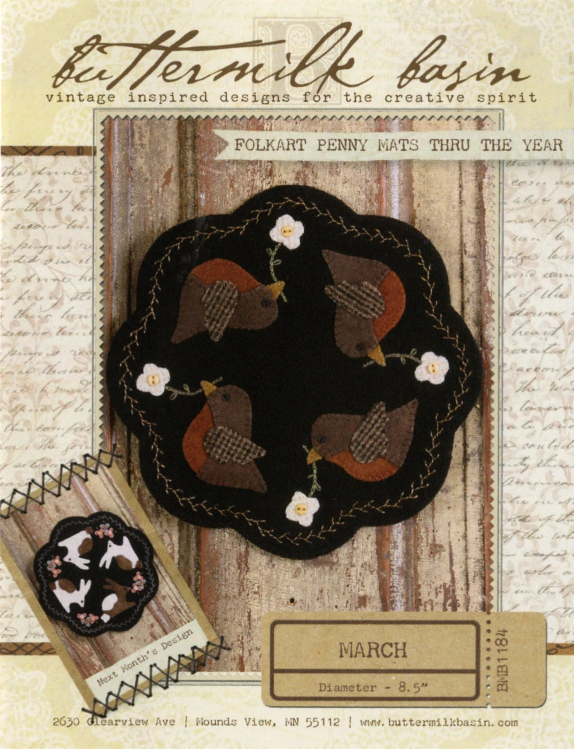 Folkart Penny Mats Thru the Year March Robbins Pattern