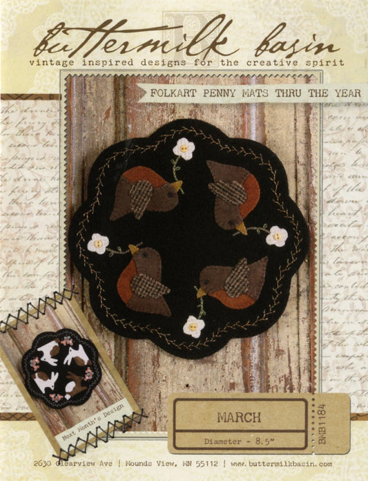 Folkart Penny Mats Thru the Year March Robbins Pattern