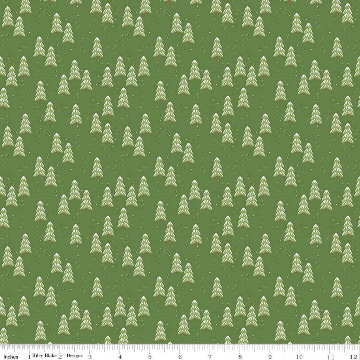 More Christmas Wishes Pines Forest Green