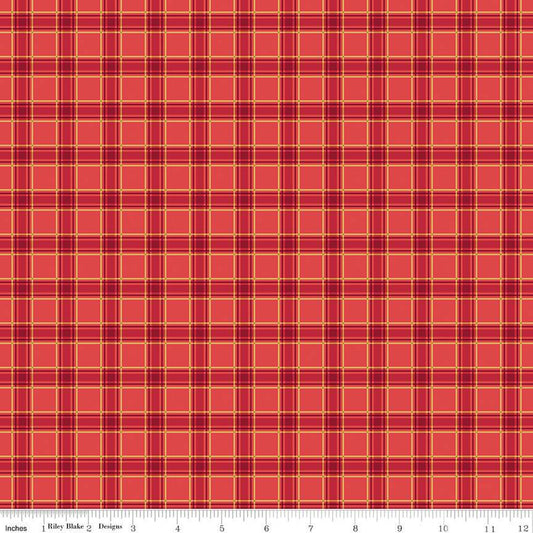 More Christmas Wishes Plaid Red