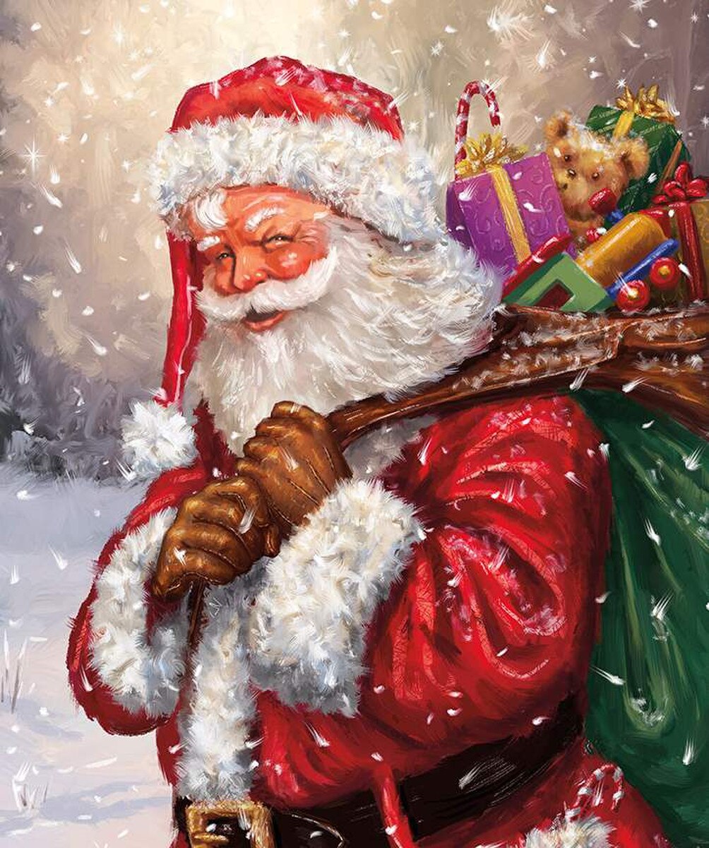 More Christmas Wishes 35 1/2in x 43in Santa's Bag Panel