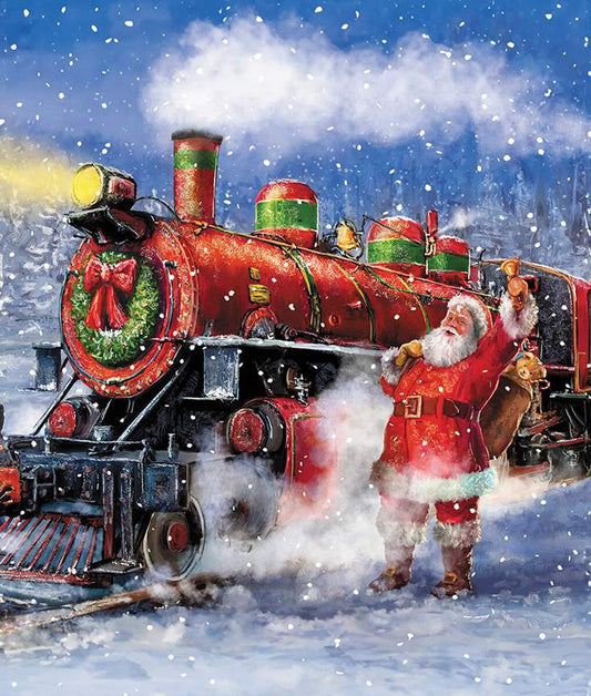 More Christmas Wishes 35 1/2in x 43in Santa's Train Panel