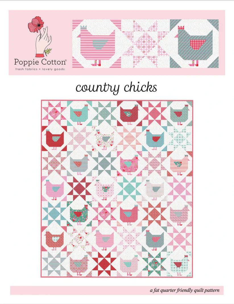 Smitten Chicken Country Chicks Pattern by Poppie Cotton